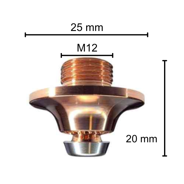 Nozzle, Amada Compatible, D25-H20-M12, Water Cooling, 1.2mm