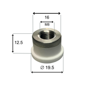  Ceramic Nozzle Holder 3D M8 with dimensions