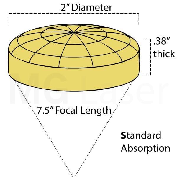  Lens Ii-Vi: 2.0 Dia .38 Thick 7.5 Fl Plano-Convex Standard Coating