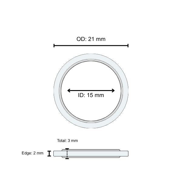 Lens Seal Ring: 21 x 15 x 3