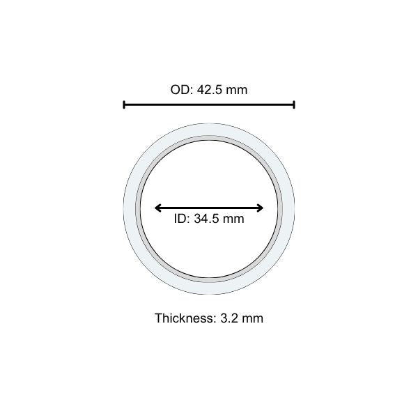 Lens Seal Ring: 42.5 x 34.5 x 3.2