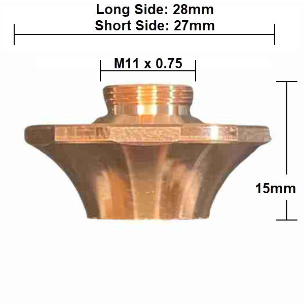 SS Booster Nozzle, D28-H15-M11 (10-Pack)