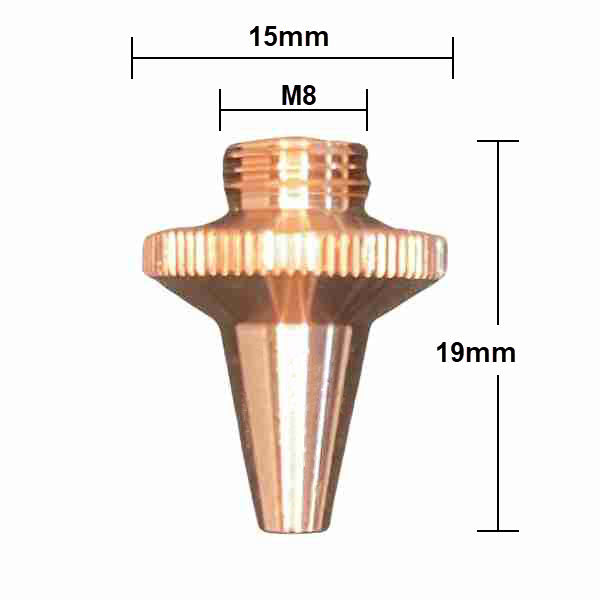 D15, H19, M8 Nozzle (10-Pack) - Chrome - Double - 2.5mm