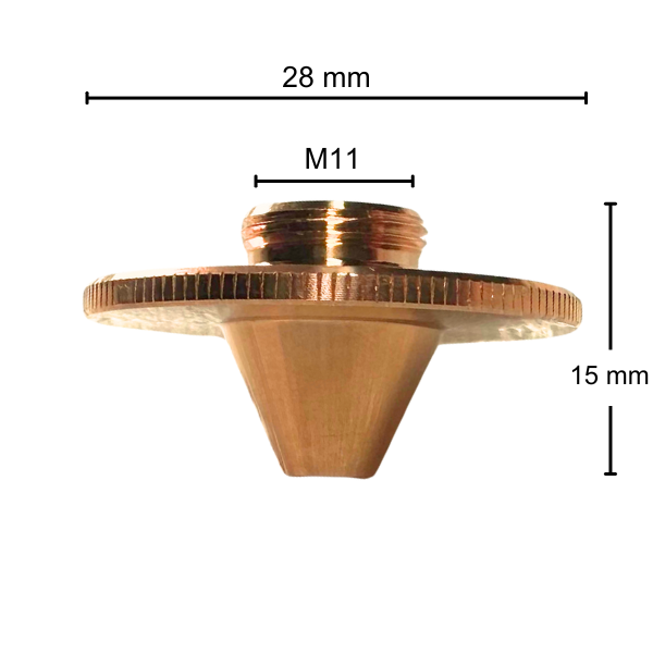 Nozzle, D28-H15-M11, Straw Hat Shape (10-Pack) - Copper - Single - 1.0mm