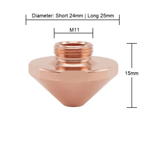 Nozzle, Bodor Compatible, D25-H15-M11 Cone Shape (10-pack) - Single - 2.0mm